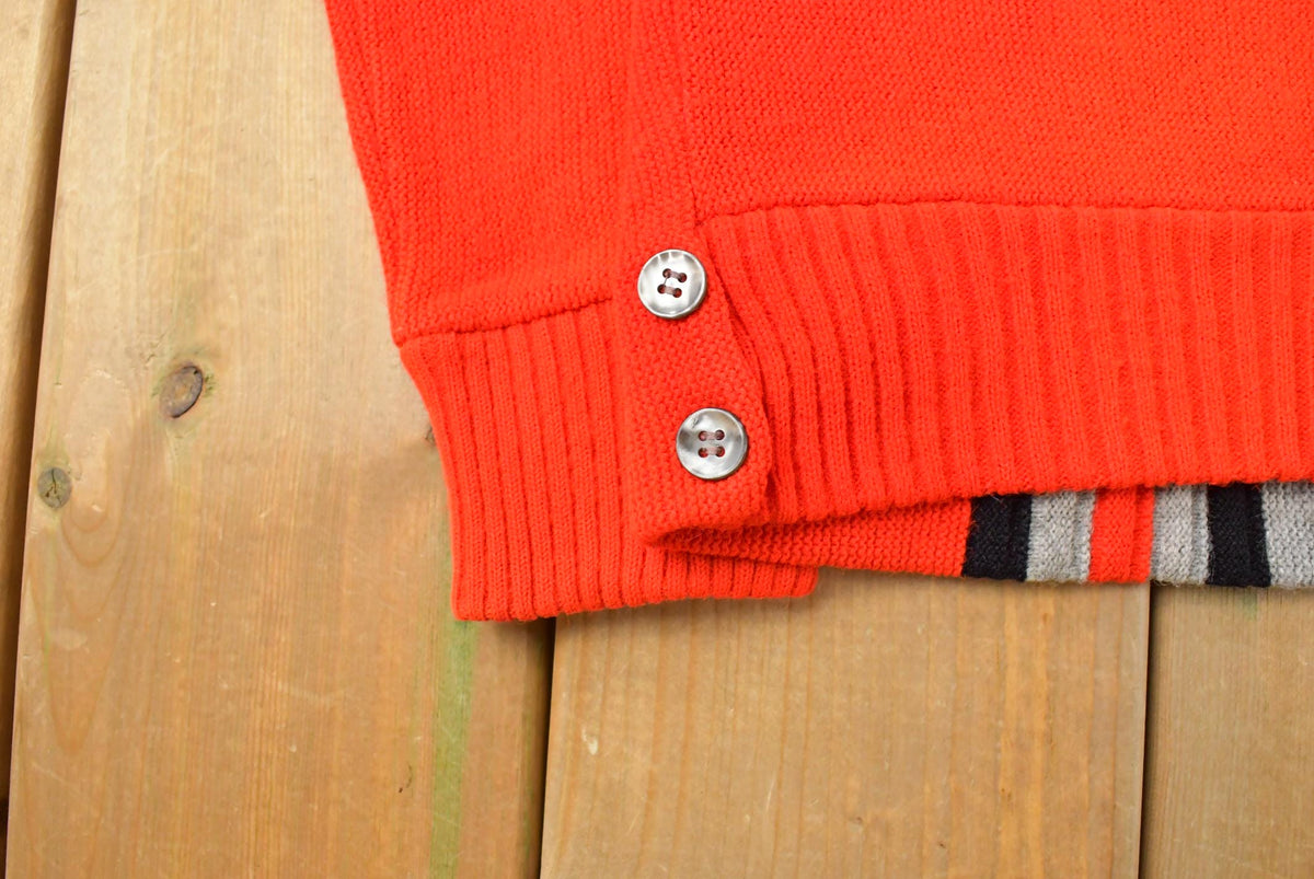 Vintage 1960s Striped Knit Cardigan Sweater Men's M from propervintagecanada