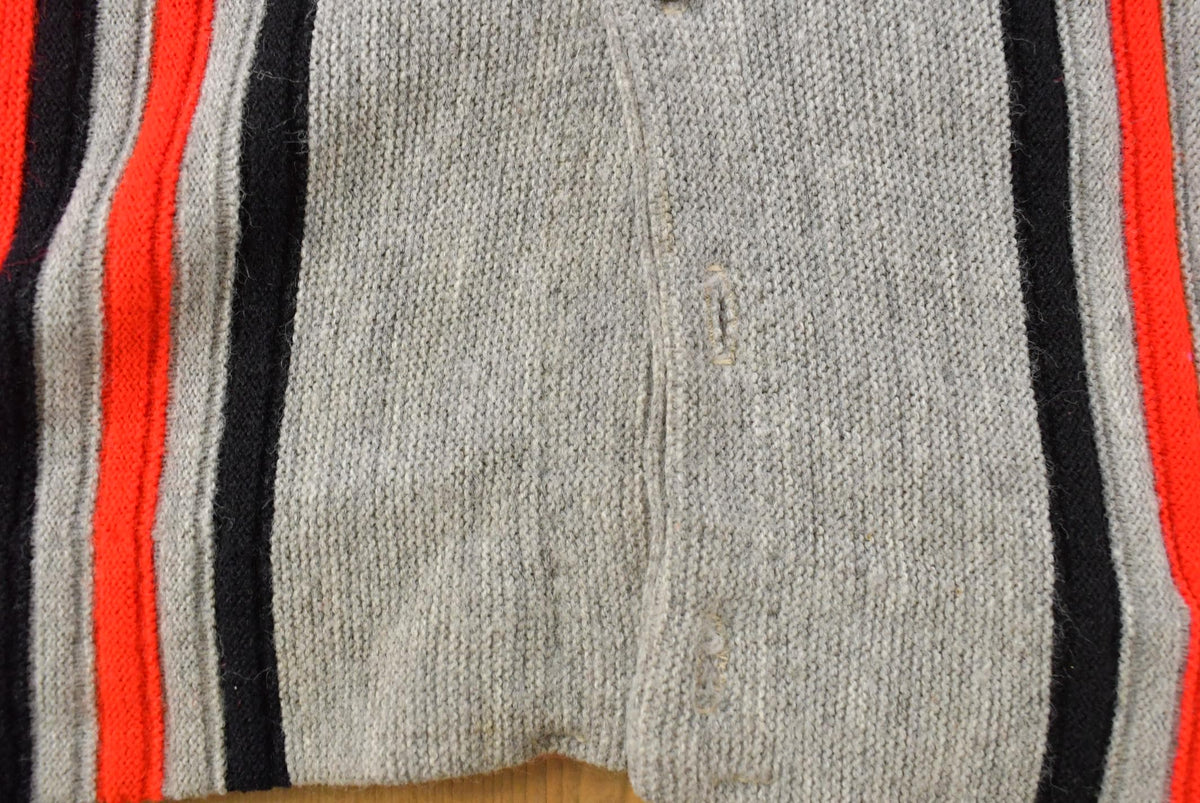 Vintage 1960s Striped Knit Cardigan Sweater Men's M from propervintagecanada