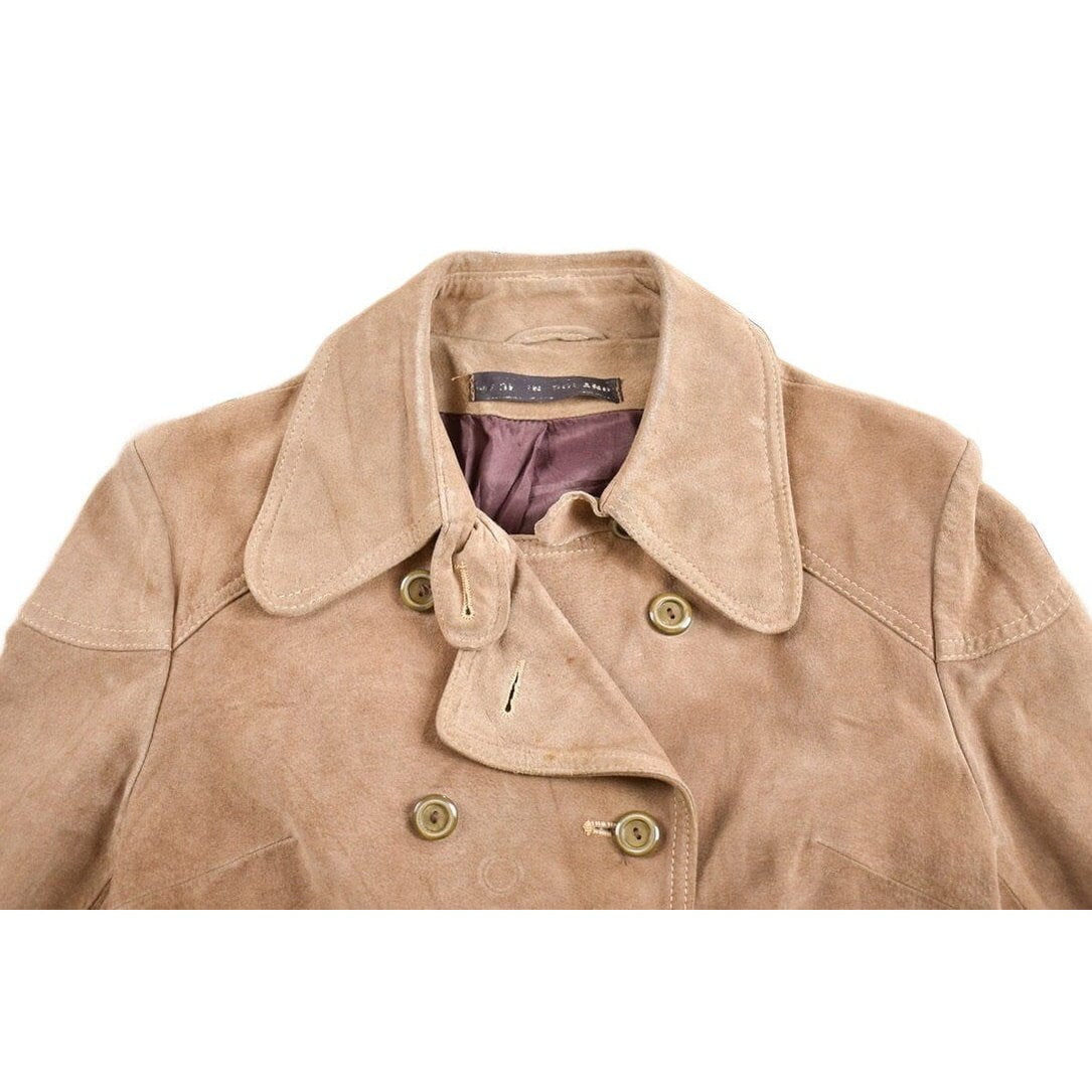 Vintage 1960s Suede Leather Long Coat Men's Small from propervintagecanada