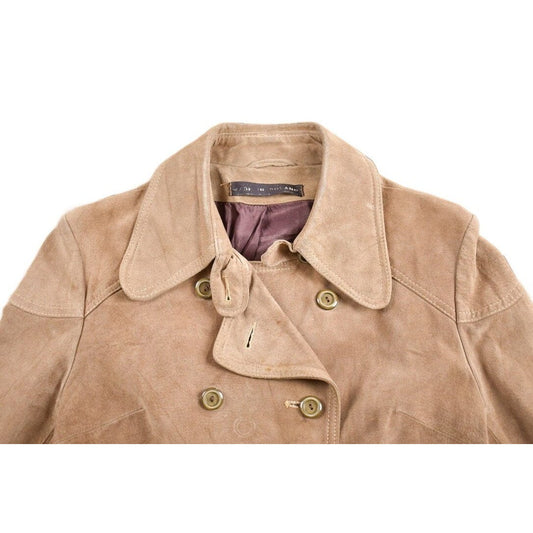 Vintage 1960s Suede Leather Long Coat Men's Small from propervintagecanada