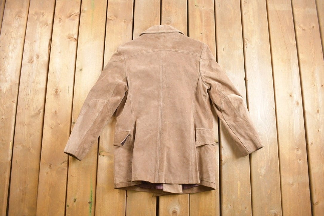 Vintage 1960s Suede Leather Long Coat Men's Small from propervintagecanada