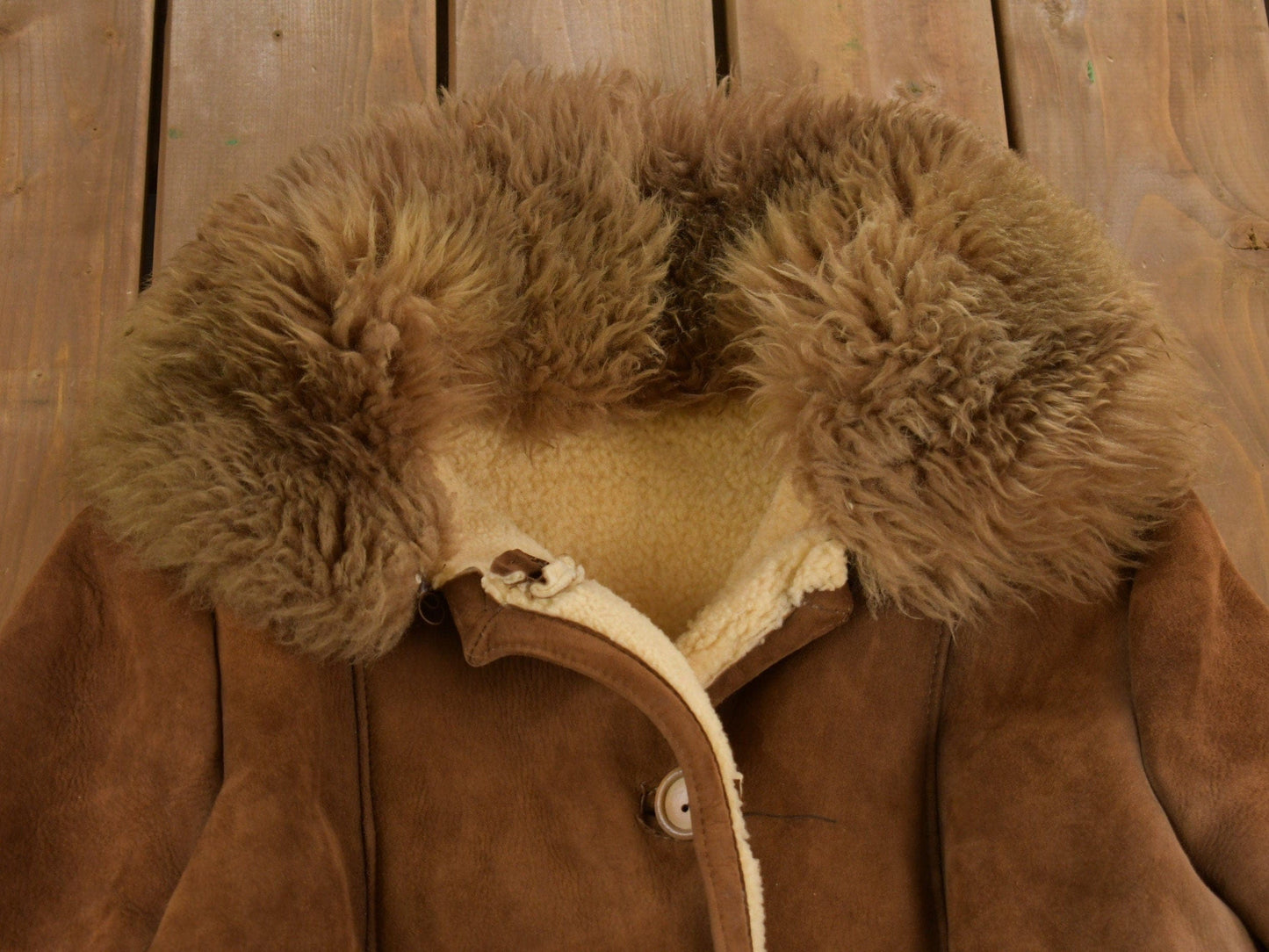 Vintage 1960s Suede Leather Shearling Jacket Men's Medium from propervintagecanada