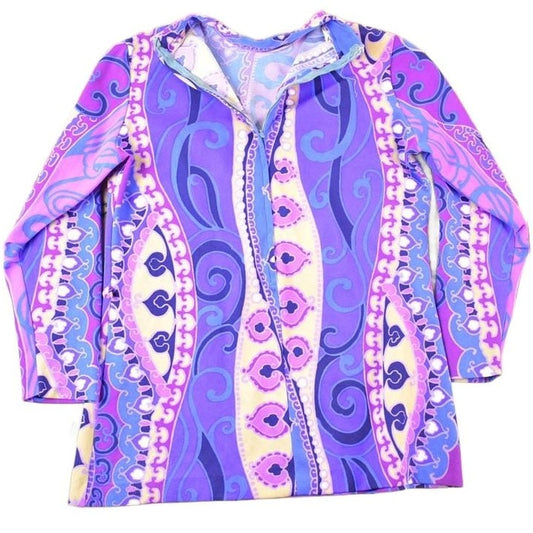 Vintage 1960s Swinging London mock turtleneck Abstract Pattern Tunic Dress Women's S from propervintagecanada