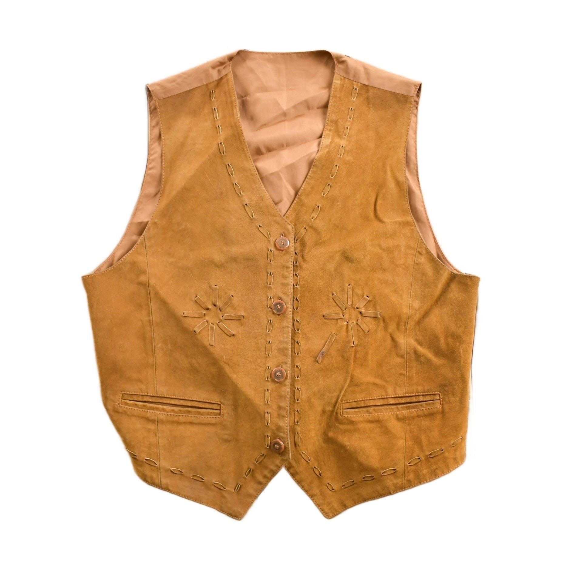 Vintage 1960s Timberwolf Suede Leather Western Vest Women's M from propervintagecanada