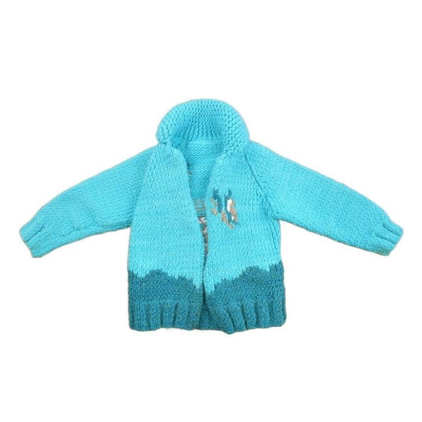 Vintage 1960s Toddler Hand-Knit Deer Fawn Cowichan Sweater from propervintagecanada