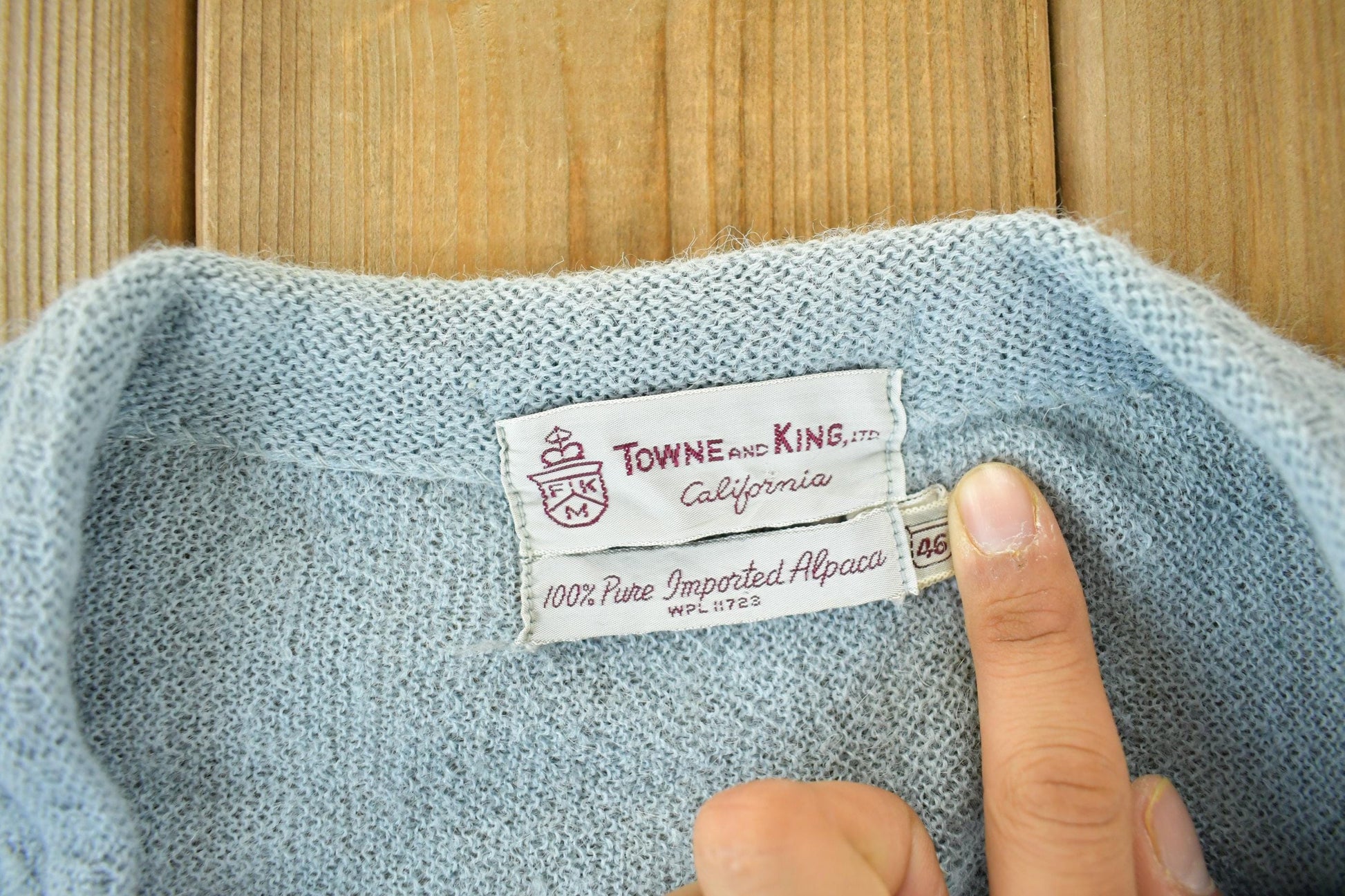 Vintage 1960s Towne & Knit Alpaca Wool Knit Cardigan Sweater Men's Large from propervintagecanada