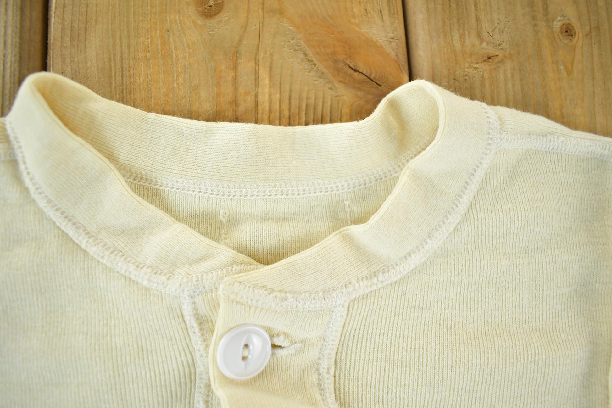 Vintage 1960s Vietnam Era Military Henley Undershirt Men's Small from propervintagecanada