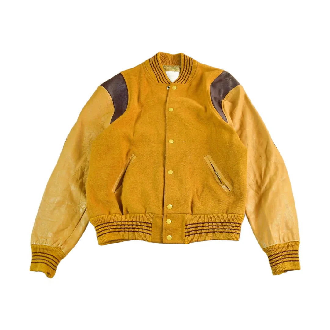 Vintage 1960s Wool Leather Varsity Jacket Men's Medium from propervintagecanada