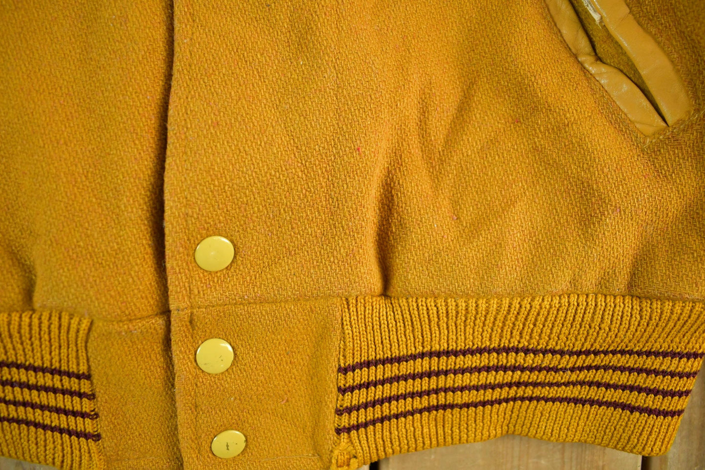 Vintage 1960s Wool Leather Varsity Jacket Men's Medium from propervintagecanada