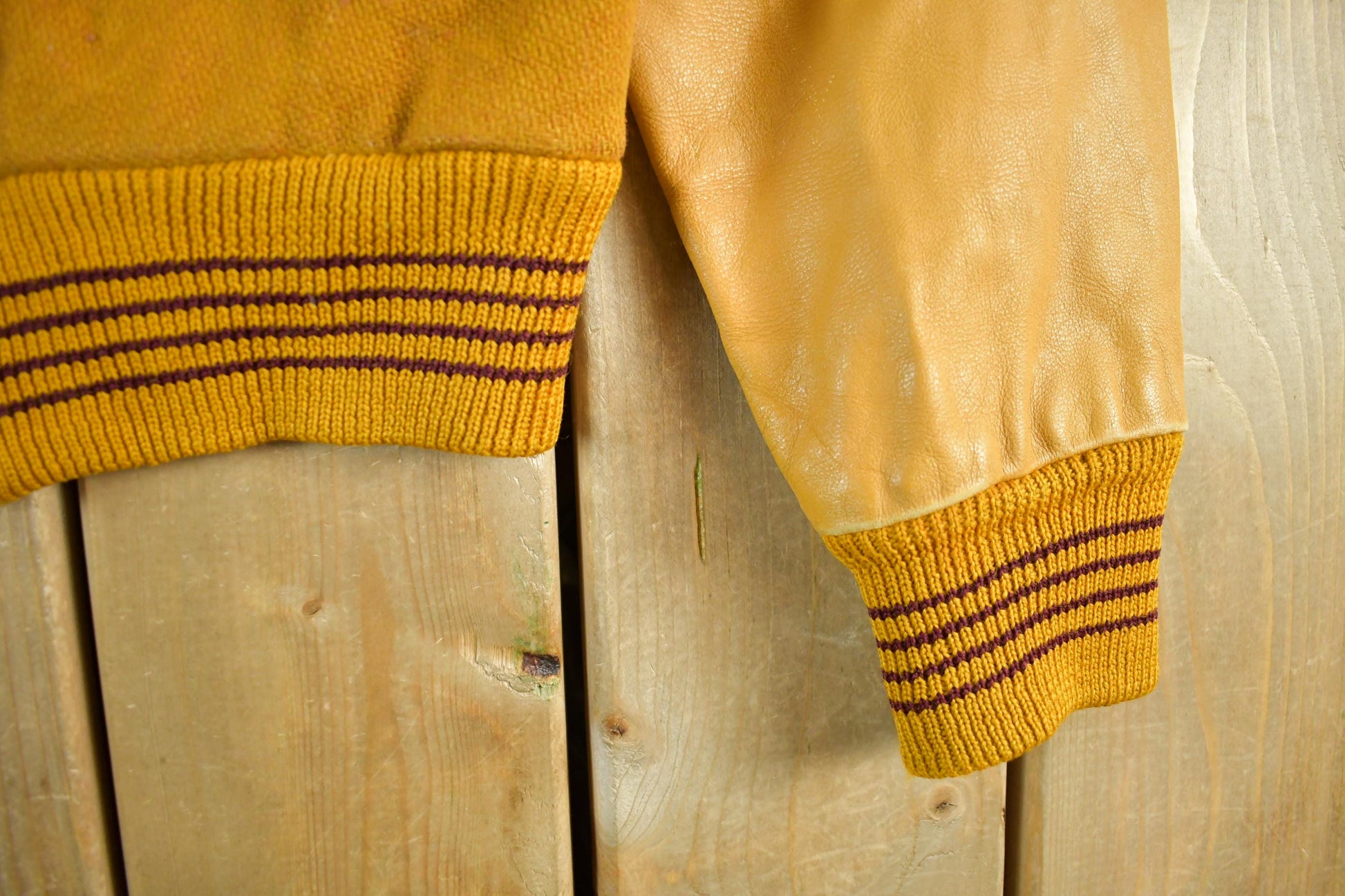 Vintage 1960s Wool Leather Varsity Jacket Men's Medium from propervintagecanada