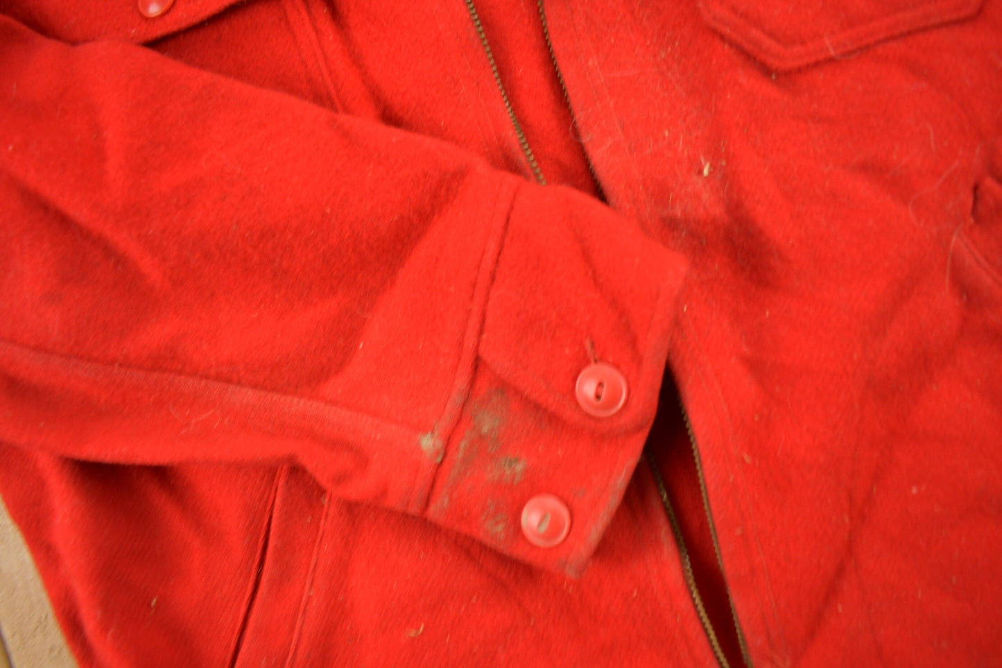 Vintage 1960s Woolrich Red Wool Jacket Men's XL from propervintagecanada