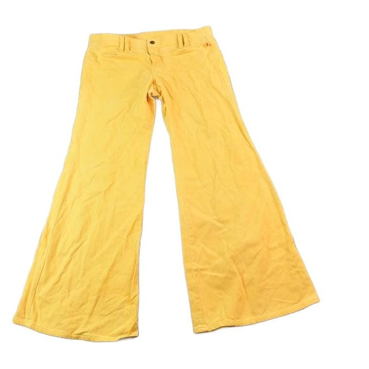 Vintage 1960s Yellow Bell Bottom Jeans Women's 30 x 29 from propervintagecanada