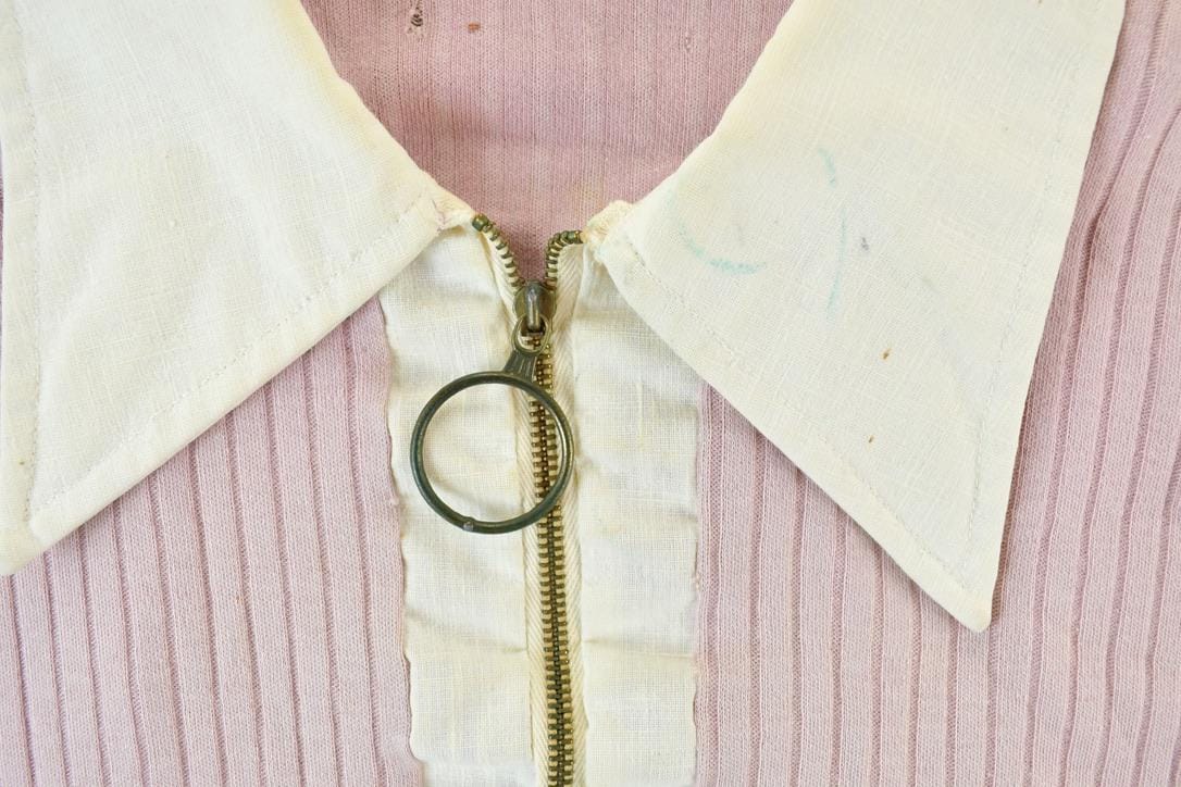 Vintage 1960s Zippered Polo Shirt Men's Small from propervintagecanada