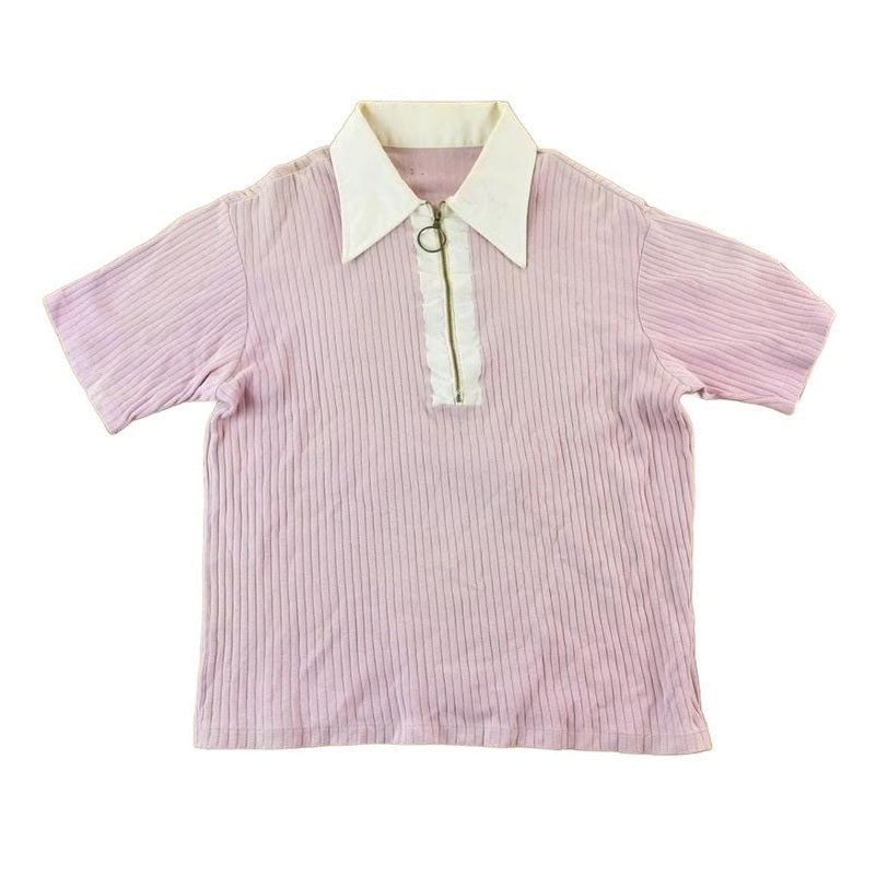 Vintage 1960s Zippered Polo Shirt Men's Small from propervintagecanada