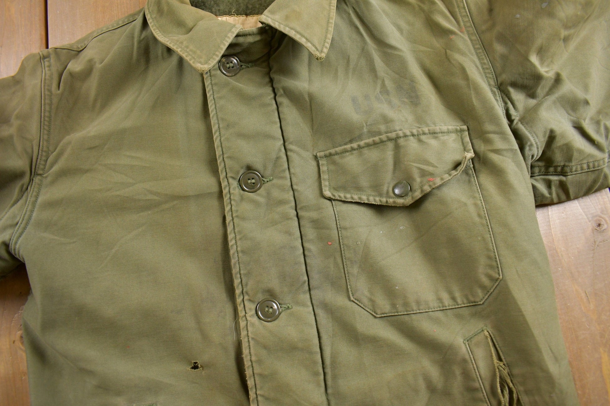Vintage 1962 N Navy Deck Jacket Men's Medium from propervintagecanada