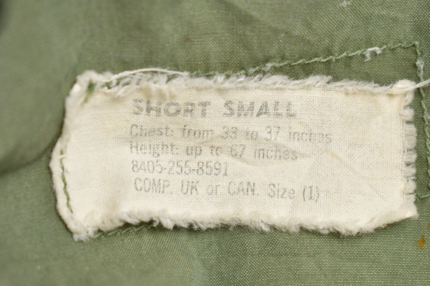 Vintage 1964 Army Military Sateen Field Jacket Men's Small Short from propervintagecanada