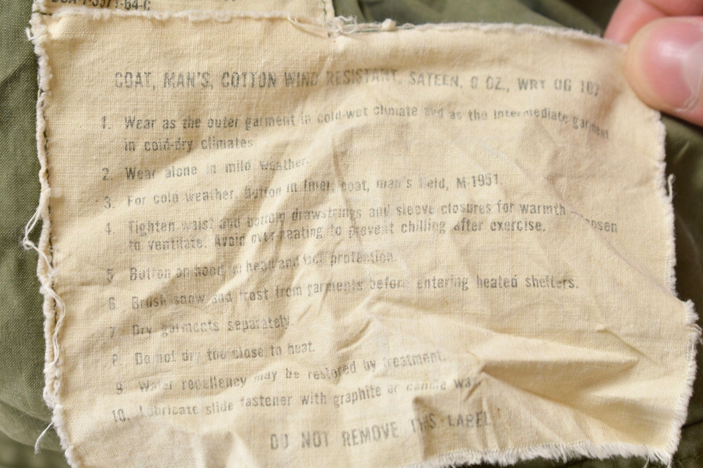 Vintage 1964 Military Army Sateen Field Jacket from propervintagecanada