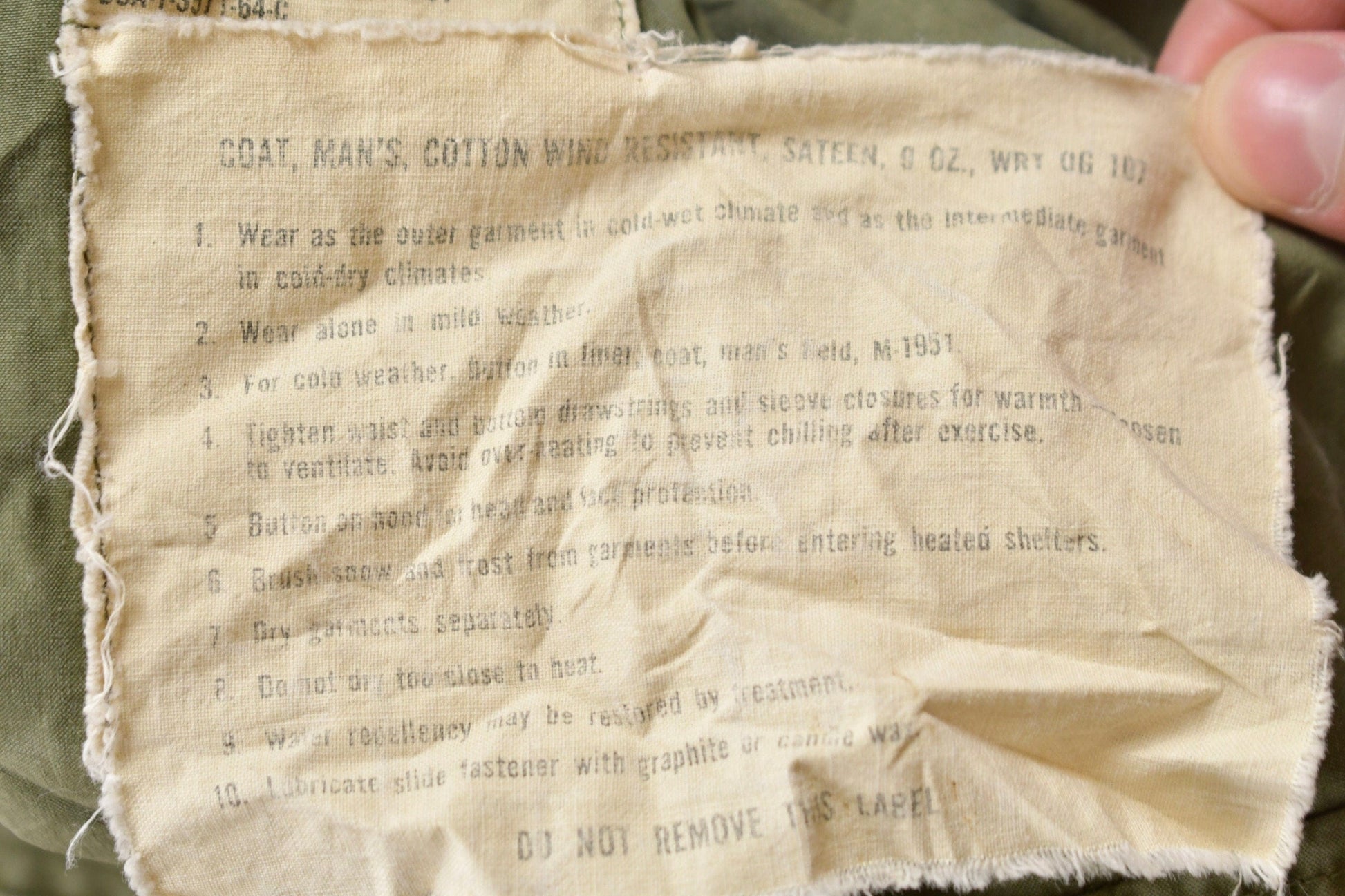 Vintage 1964 Military Army Sateen Field Jacket from propervintagecanada