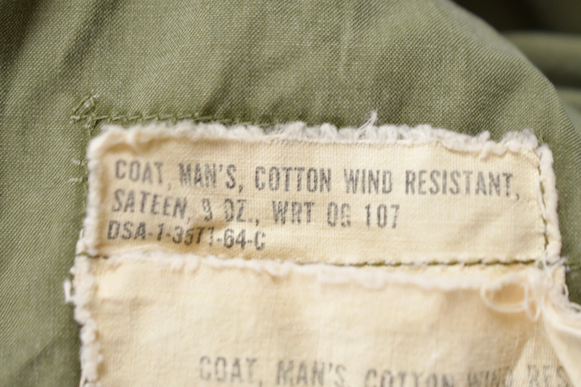 Vintage 1964 Military Army Sateen Field Jacket from propervintagecanada