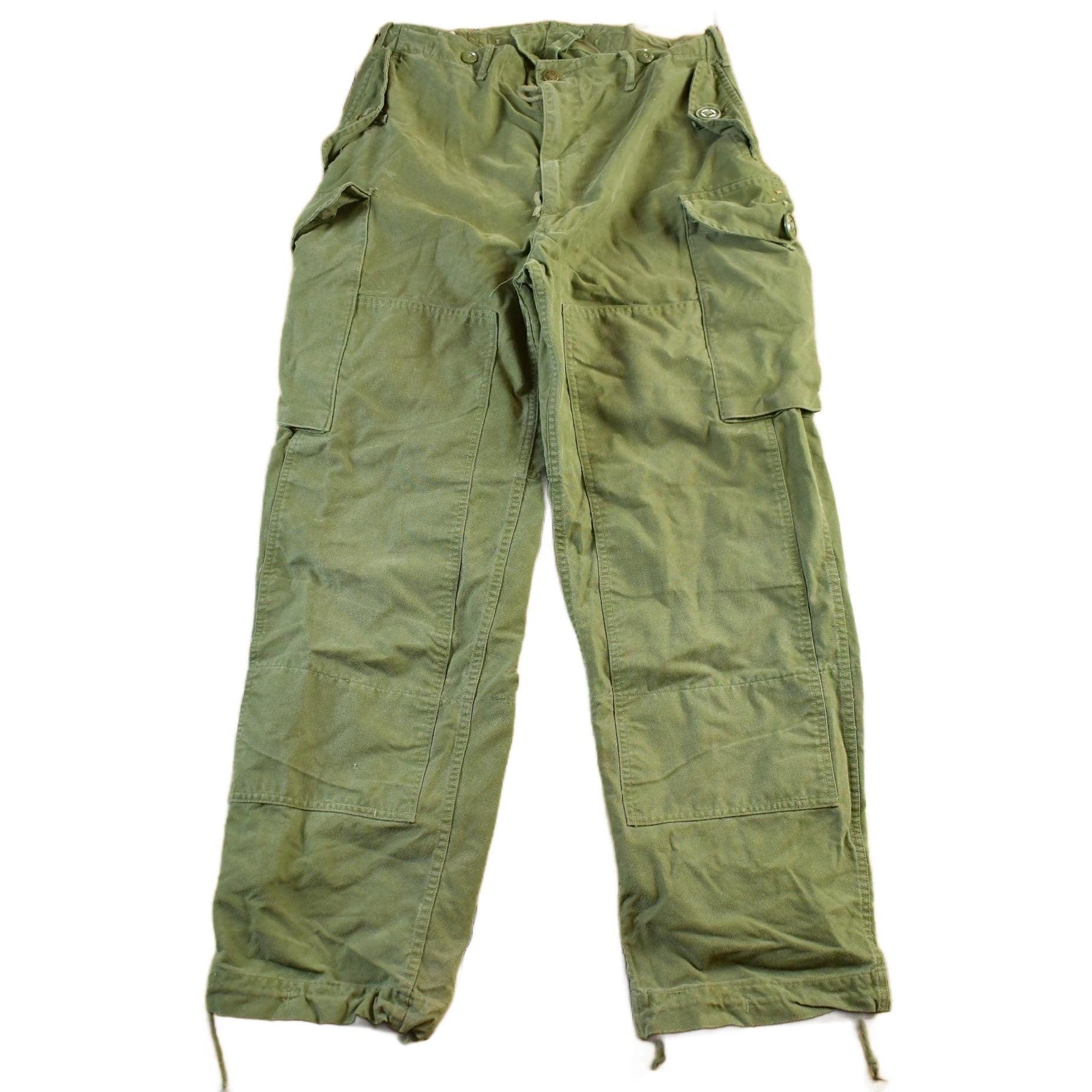 Vintage 1967 Military OG-107 Sateen Combat Cargo Fatigue Pants Men's 34 x 30