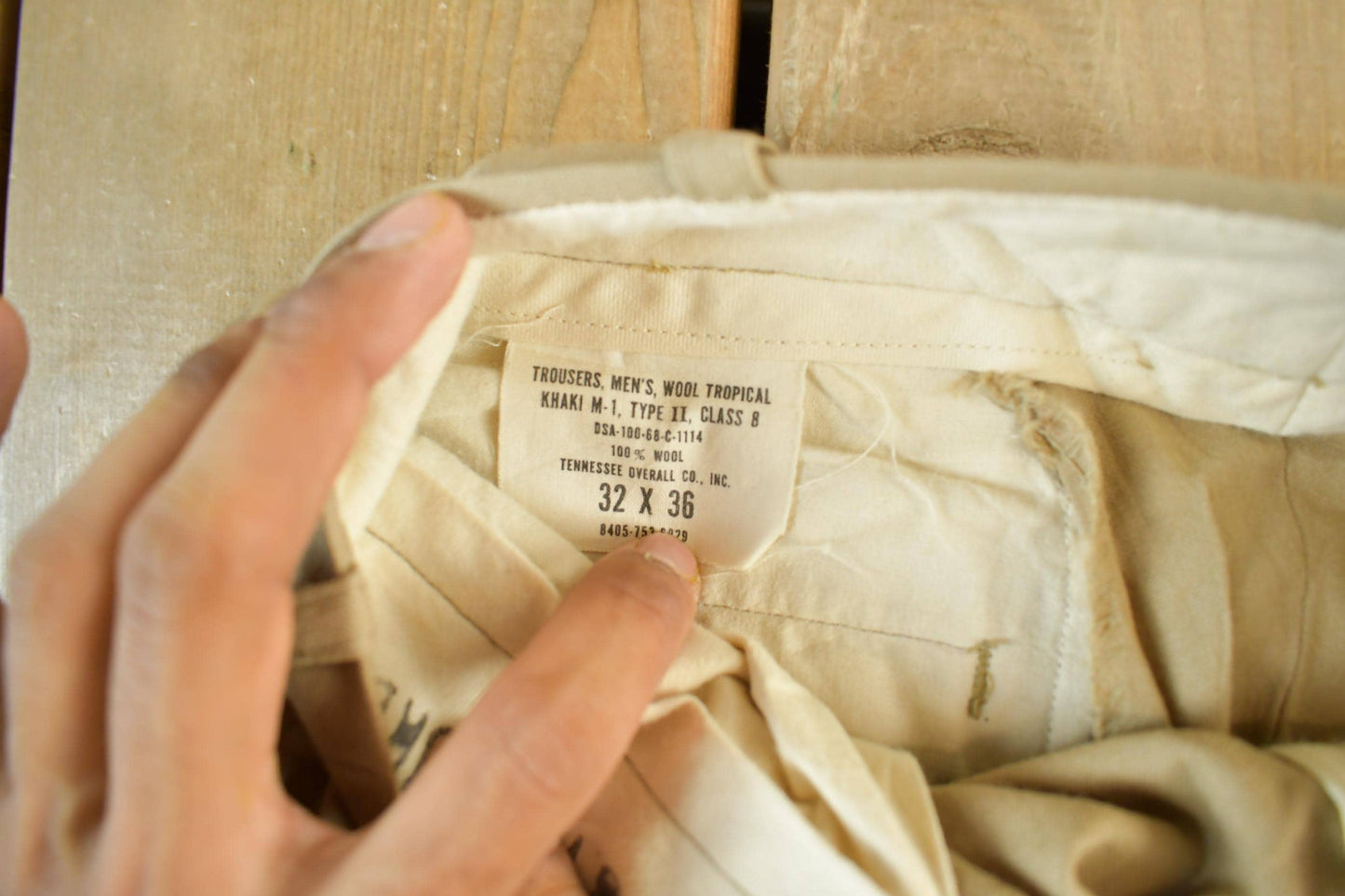 Vintage 1968 Army Tropical Wool Khaki Pants Men's Small 30 x 31 from propervintagecanada