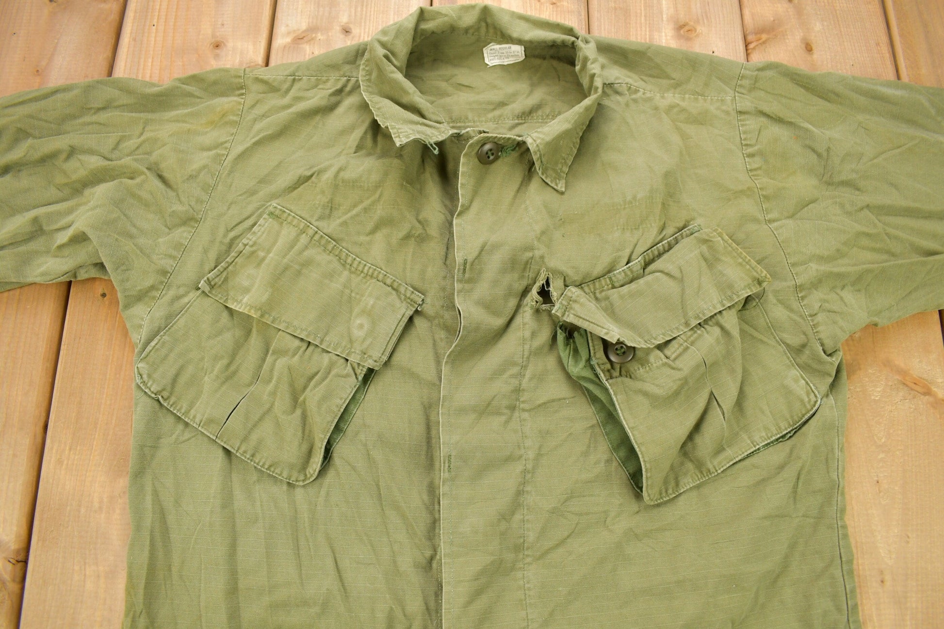 Vintage 1970 OG 107 Military Button Up Shirt from propervintagecanada