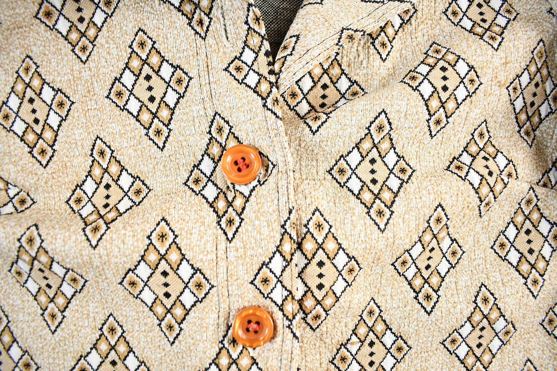 Vintage 1970's Argyle Pattern Button Up Shirt Women's Medium from propervintagecanada