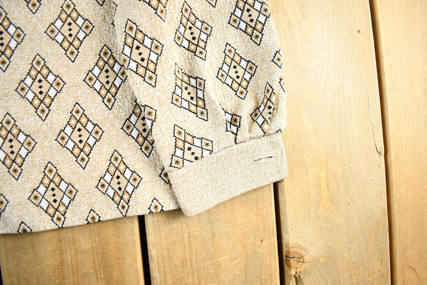 Vintage 1970's Argyle Pattern Button Up Shirt Women's Medium from propervintagecanada