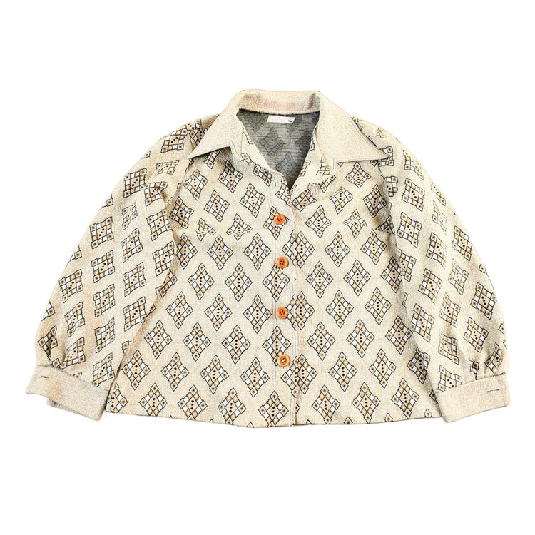 Vintage 1970's Argyle Pattern Button Up Shirt Women's Medium from propervintagecanada
