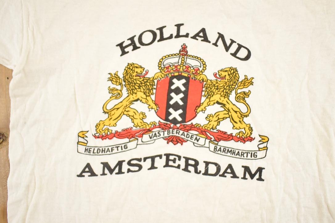 Vintage 1970's Holland Amsterdam Souvenir Travel T-Shirt Men's S from propervintagecanada