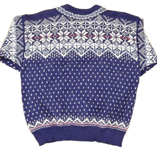 Vintage 1970's Nordstrikk Abstract Snowflake Wool Knit Cardigan Sweater Men's L from propervintagecanada
