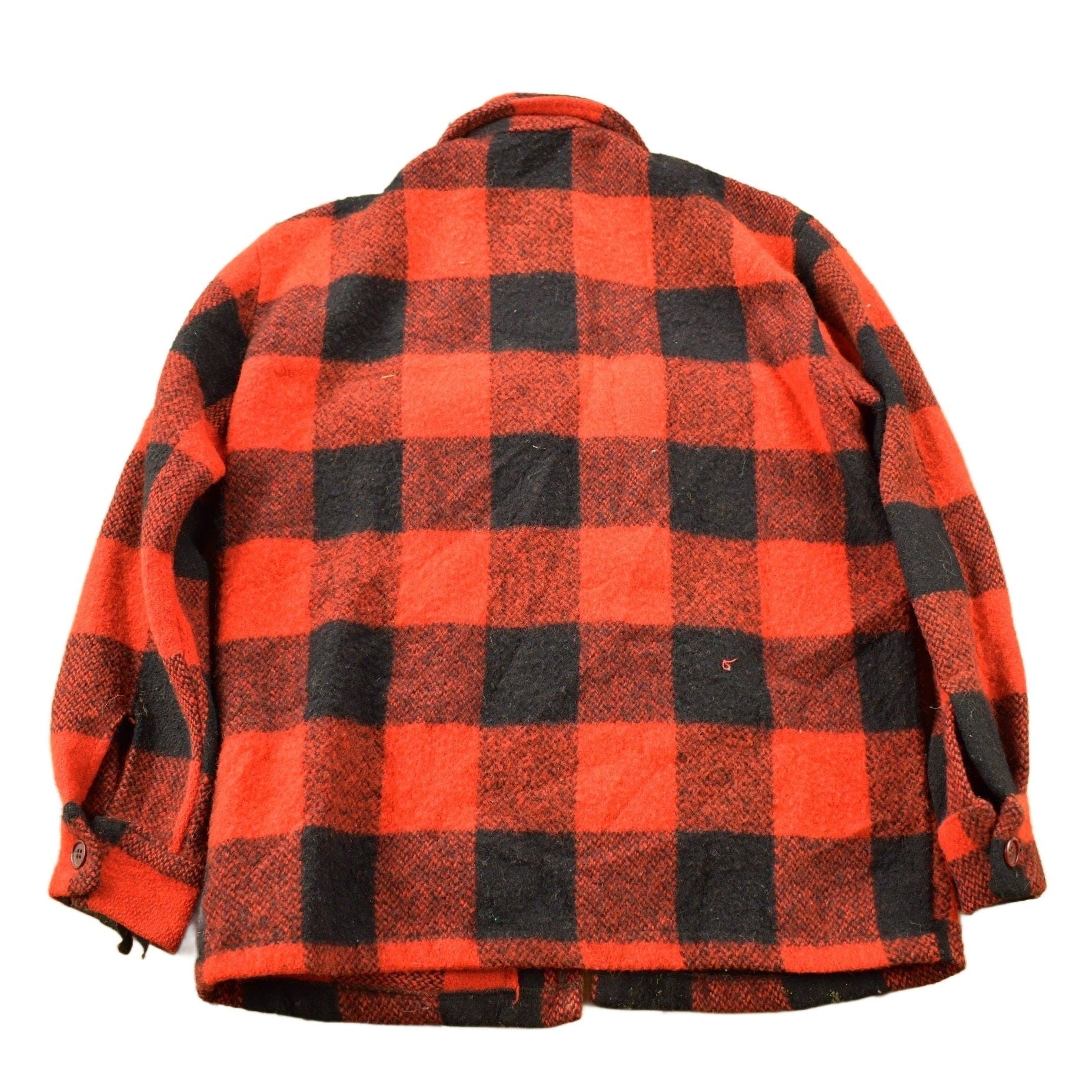 Vintage 1970s 100% Wool Buffalo Plaid Zip Up Jacket from propervintagecanada