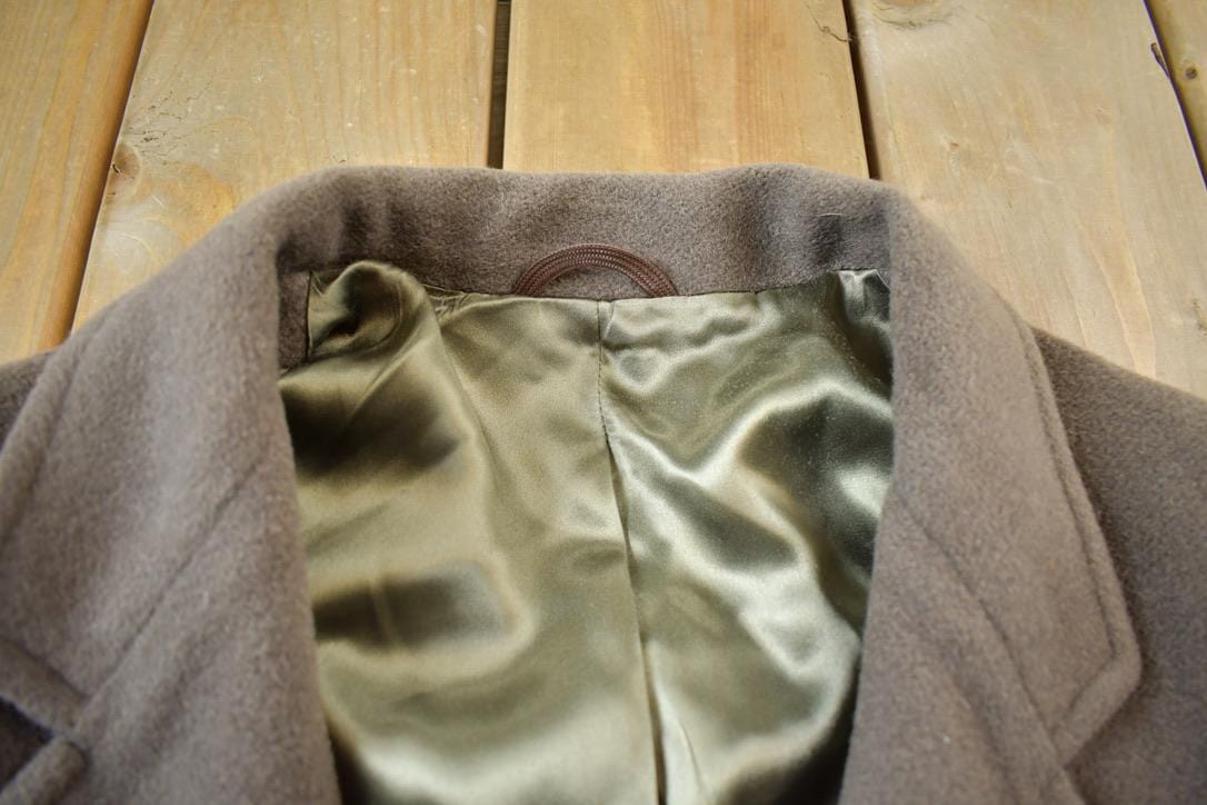 Vintage 1970s 100% Wool Button Up Over Coat Made In USAMen's Large from propervintagecanada