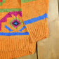 Vintage 1970s 1980s Abstract Floral Knit Sweater Women's S from propervintagecanada
