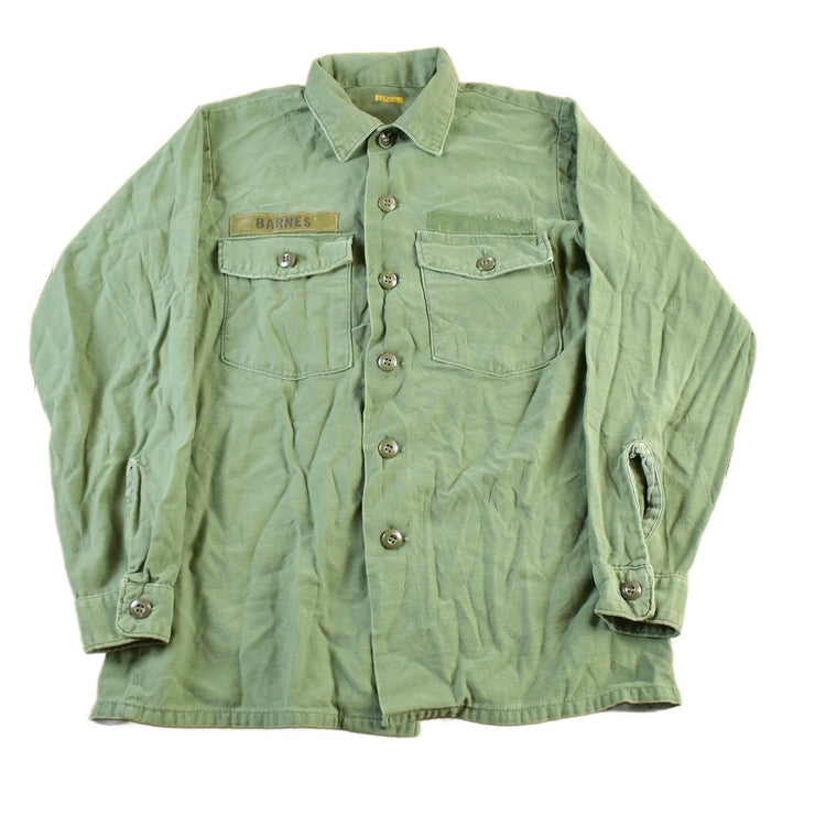 Vintage 1970s 1980s Army OG-107 Military Sateen Shirt Men's Medium from propervintagecanada