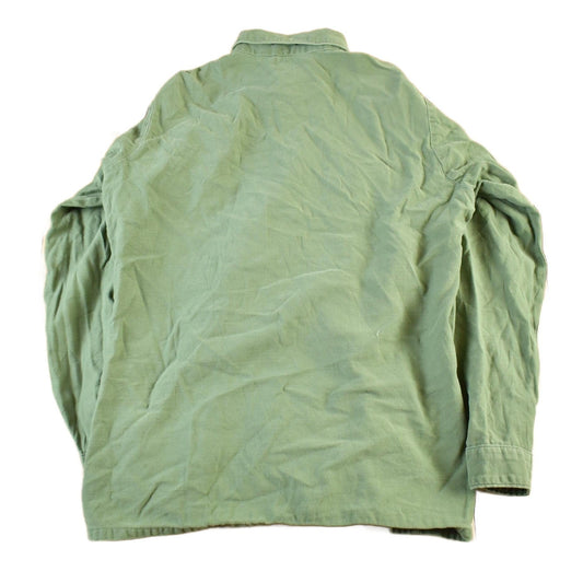Vintage 1970s 1980s Army OG-107 Military Sateen Shirt Men's Medium from propervintagecanada