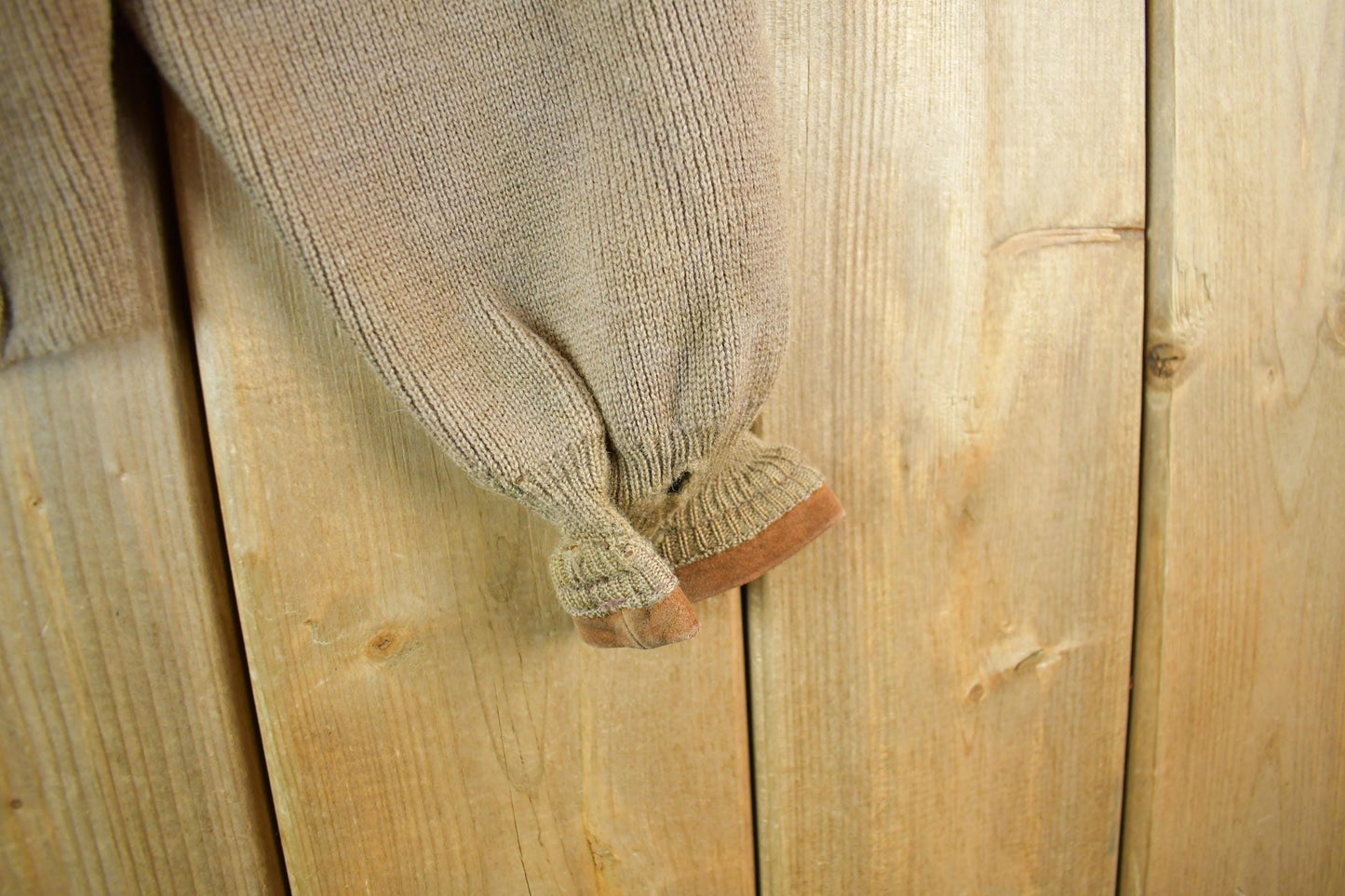 Vintage 1970s 1980s Beltinka Suede Leather Knit Cardigan Sweater Women's Small from propervintagecanada