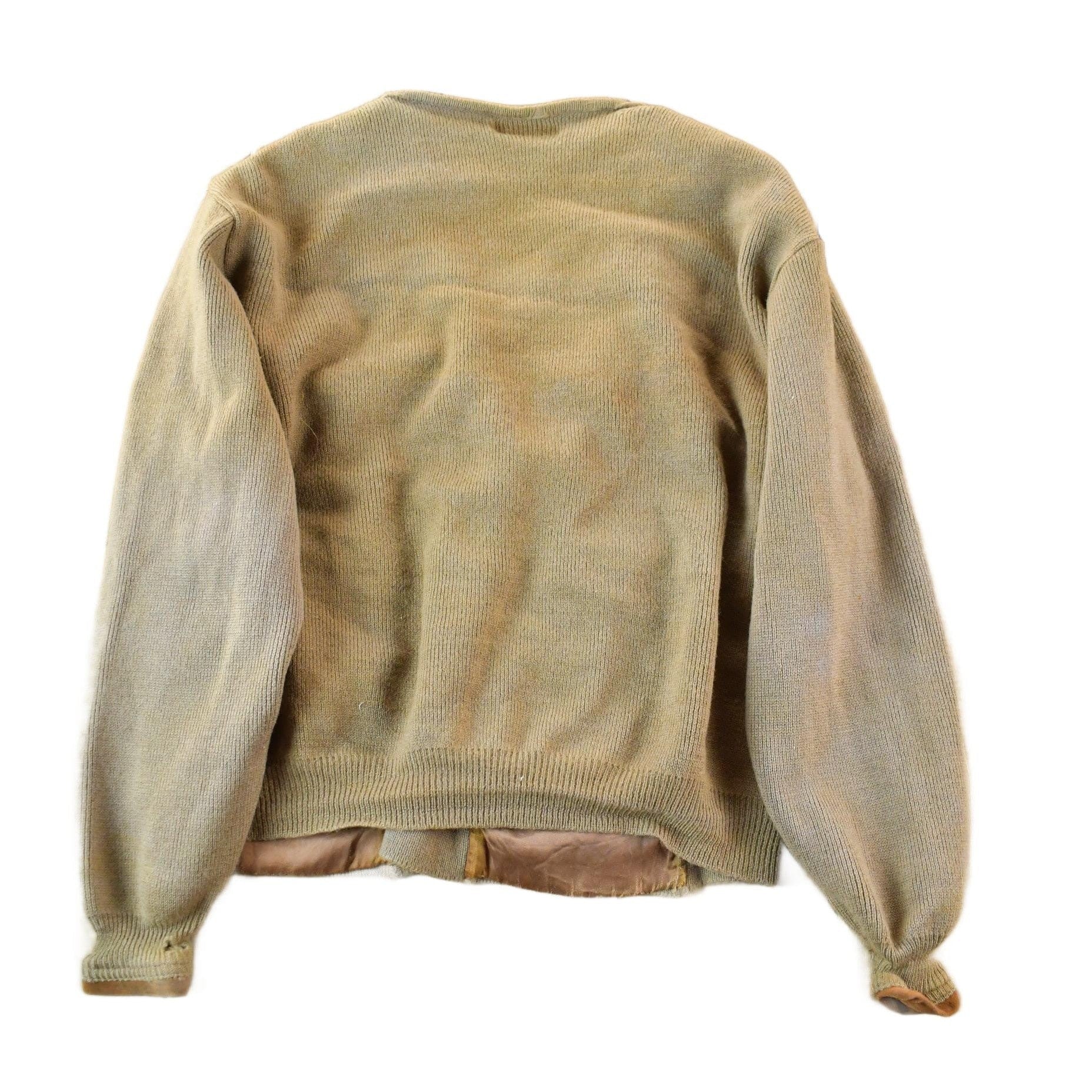 Vintage 1970s 1980s Beltinka Suede Leather Knit Cardigan Sweater Women's Small from propervintagecanada