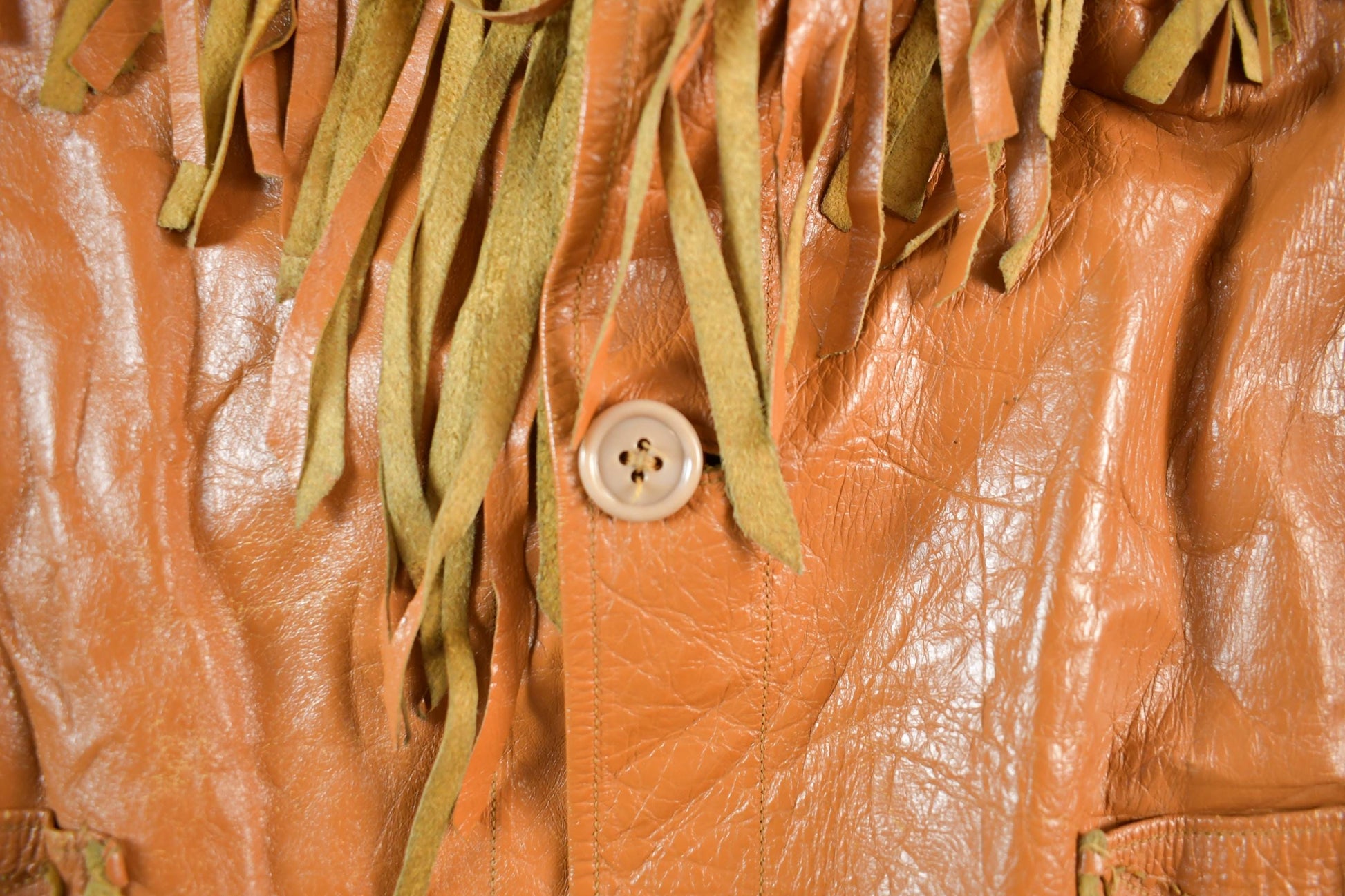 Vintage 1970s 1980s Leather Western Fringe Jacket Womens XS from propervintagecanada