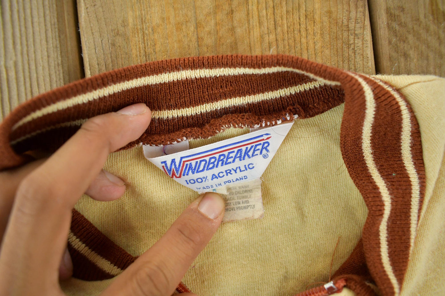 Vintage 1970s 1980s Windbreaker Velour Jacket Zip Up Sweatshirt Men's Small from propervintagecanada