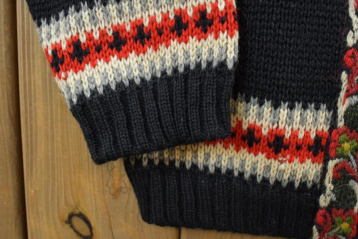 Vintage 1970s A.S Evebofos Nordic Wool Knit Clasped Cardigan Sweater Men's XL from propervintagecanada