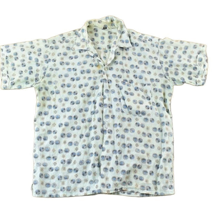 Vintage 1970s Abstract Dots Button Up Shirt Men's Large from propervintagecanada