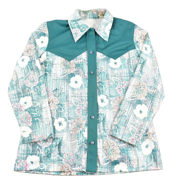 Vintage 1970s Abstract Floral Western Button Up Shirt Men's Large from propervintagecanada
