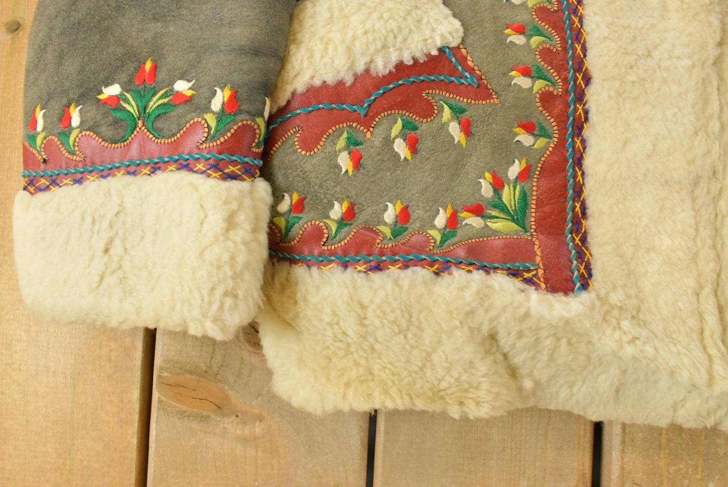Vintage 1970s Afghan Polish Shearling Suede Fur Coat Women's Large from propervintagecanada
