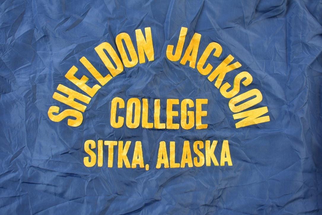 Vintage 1970s Alaska Jacket Sheldon Jackson College Light Team Jacket Men's Large from propervintagecanada
