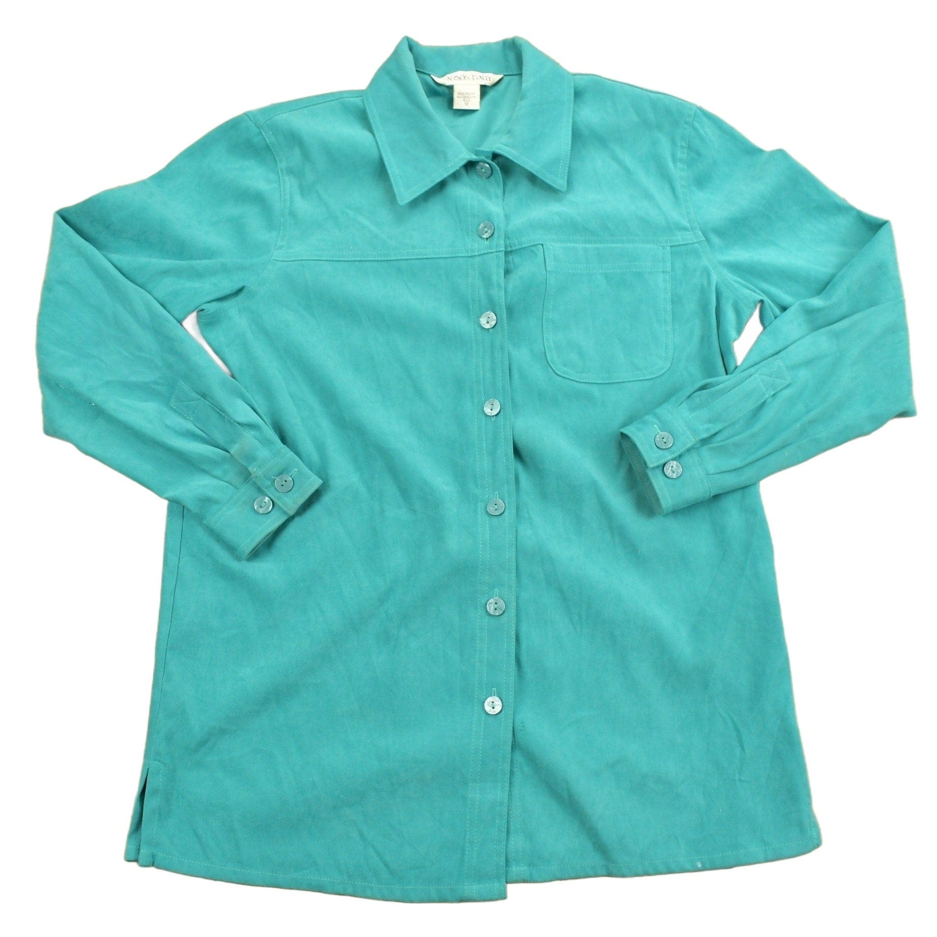 Vintage 1970s Allison Daley Blank Button Up Shirt Men's Medium from propervintagecanada