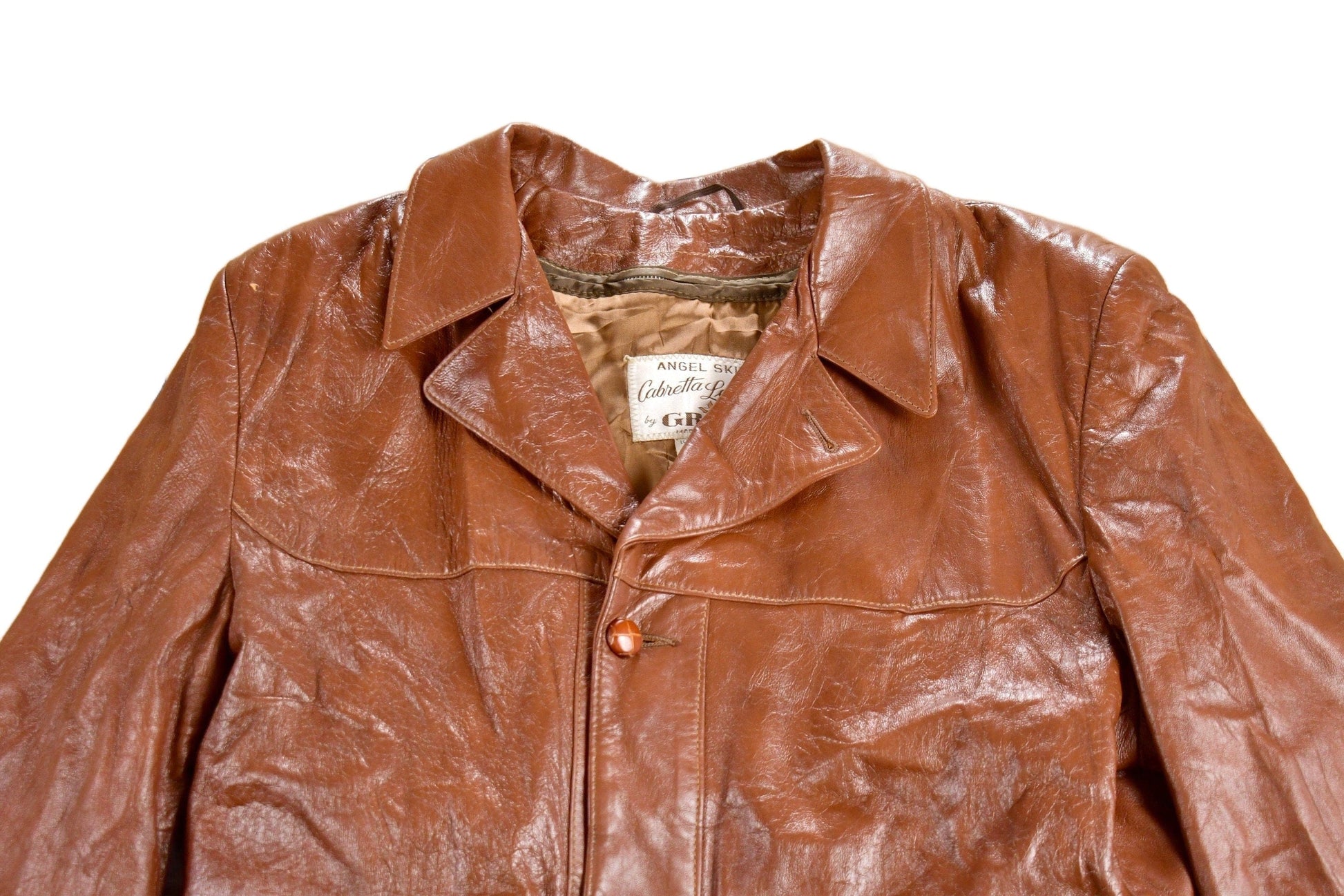 Vintage 1970s Angel Skin Cabretta Leather Full Length Coat Men's Large from propervintagecanada