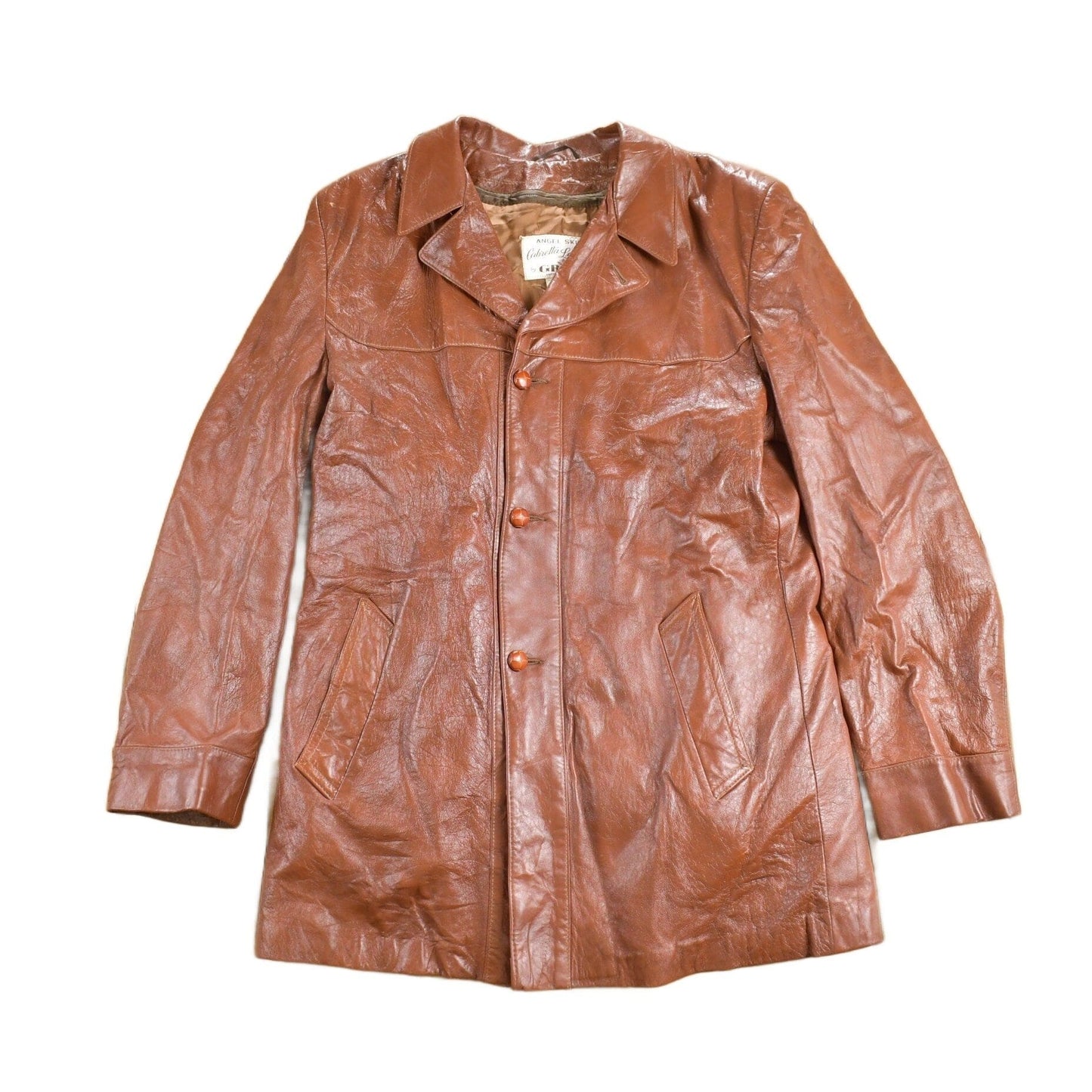 Vintage 1970s Angel Skin Cabretta Leather Full Length Coat Men's Large from propervintagecanada