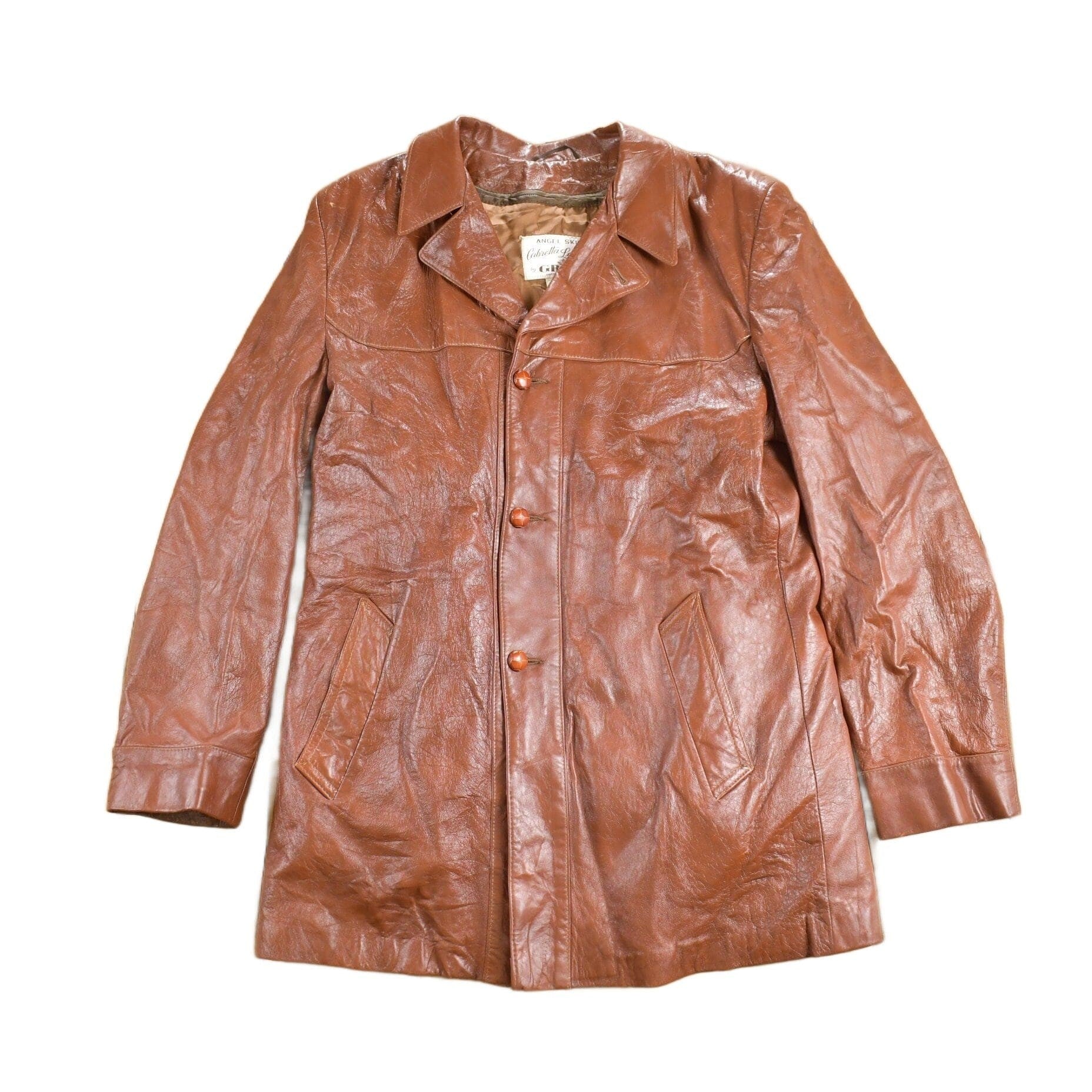 Vintage 1970s Angel Skin Cabretta Leather Full Length Coat Men's Large from propervintagecanada