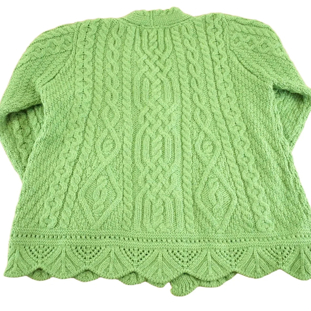 Vintage 1970s Aran Crafts Wool Cable Knit Cardigan Sweater Women's M from propervintagecanada